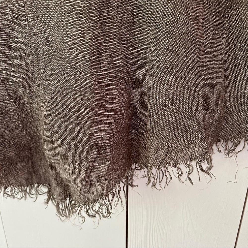 Match Point Linen Top Oversized Lagenlook Sz M Brown/Tan Lagenlook Minimalist - Picture 6 of 8